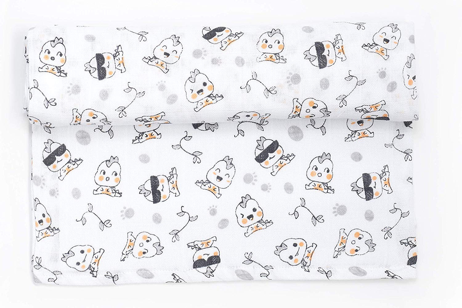 Ti TIN | 100% Cotton Baby Muslin | Extra Soft and Absorbent Baby Gauze with a Dinos Baby Print | Can be used as Swaddle or Sheet | 120 x 120 cm
