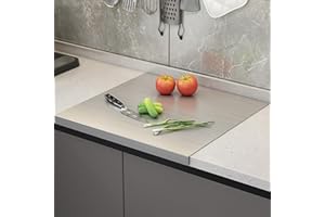 Stainless Steel Cutting Boards with Lip, Stainless Steel Cutting Board,Chopping Boards for Countertop, for Meat Fruits Vegeta