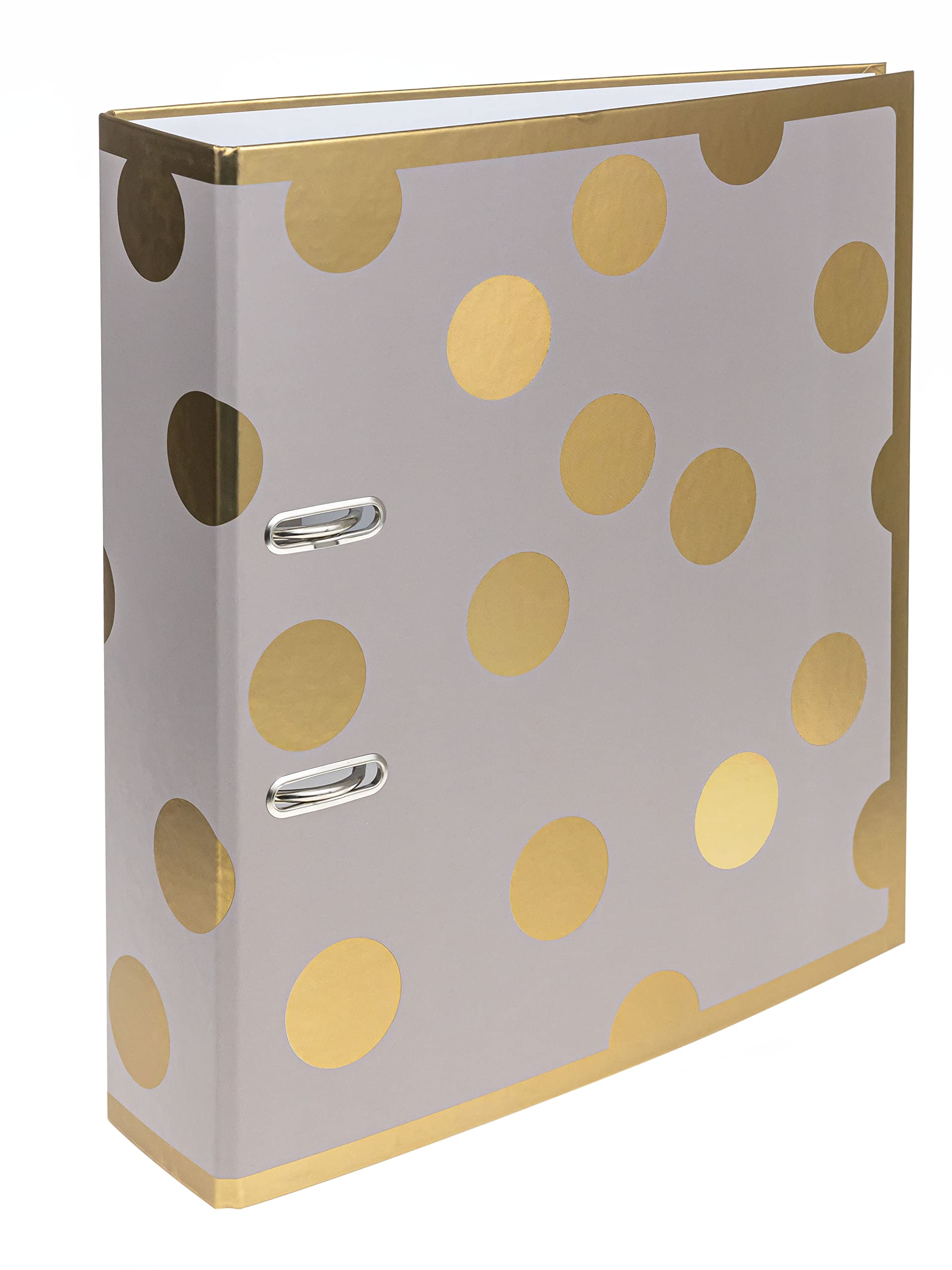 Interdruk Lever Arch File A4 75 mm - Metallic Design - Satin Gold Dots