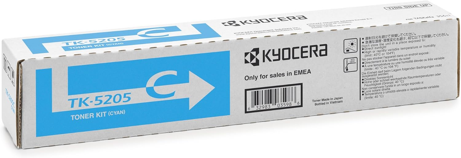 Kyocera Toner Cartridge TK-5205 C, CYAN, 12.000 Pages Standard Capacity Genuine Premium Printer Toner, 1T02R5CNL0, T02R5CNL - Image 3