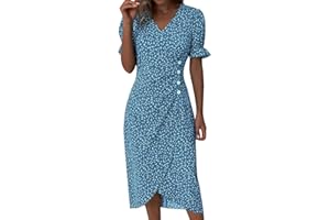 BNisBM Summer Dresses for Women 2024,Casual Beach Vacation Tropical Date Night Boho Hawaiian Sun Dresses Flowy Ruched Dress