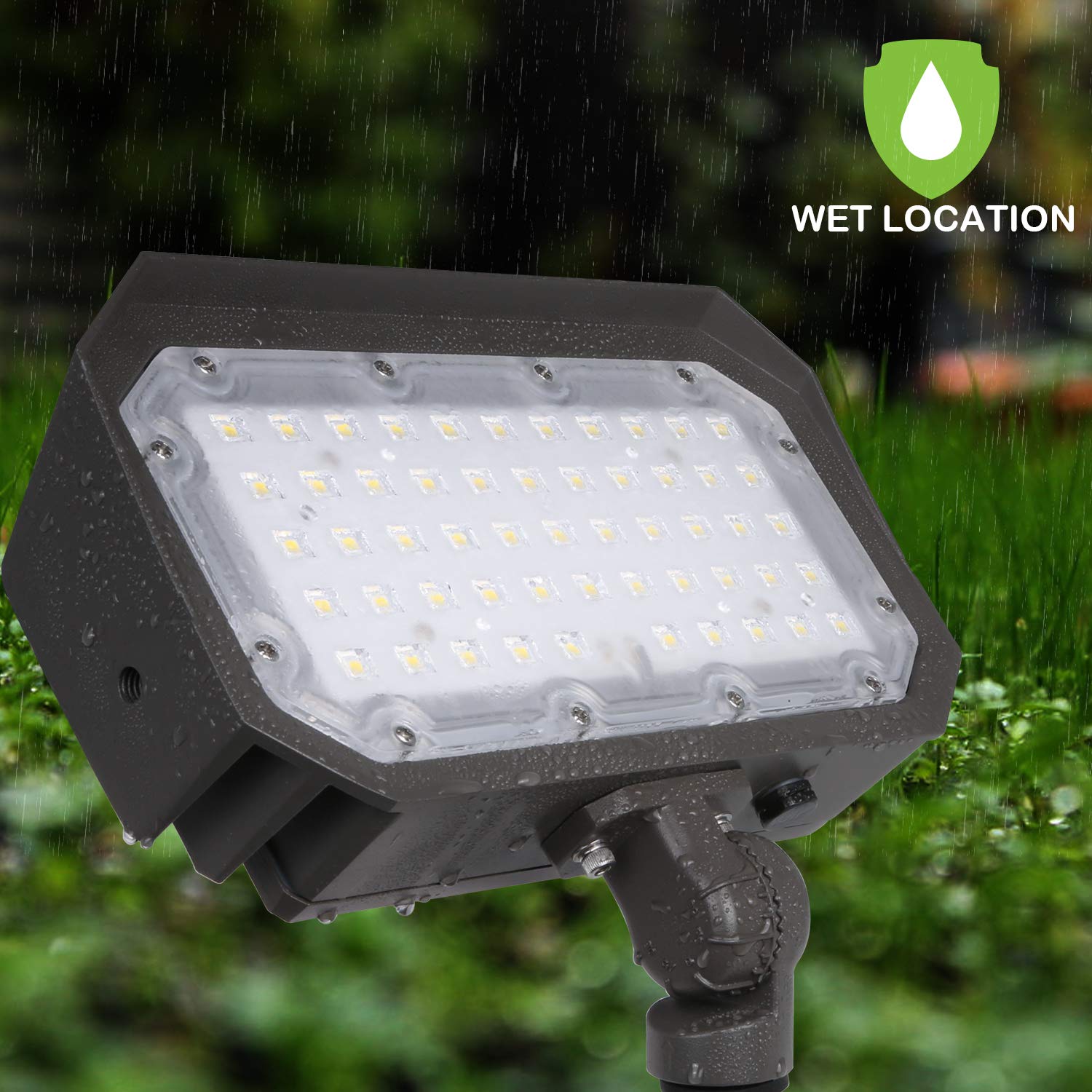 Hykolity 50W Knuckle Mount LED Security Flood Light 6000lm Dusk To Dawn