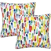 Coshatsu Kids Colorful Pillow Covers Polka Dot 18 x 18 Inch Set of 2 Cute Kid Double-Sided Square Throw Pillows Farmhouse Decorative Cushion for Couch Bed Sofa