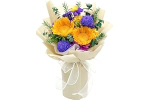 Yonihawk Preserved Flowers Bouquet, Natural Long Lasting Preserved Sunflower Bouquet with Gift Box, Forever Flowers Bouquet for Mother's Day, Valentine's Day, Birthday, Anniversary