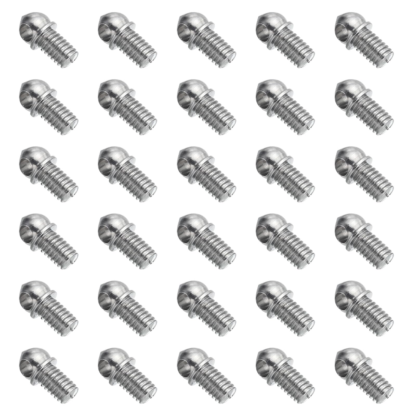 PATIKIL M3x0.5 Eye Bolts, 50 Pack Screw Hook Loop Ring Decorative Light Fixture for Candle Pendant Lamp Chandelier DIY Project, Silver Tone