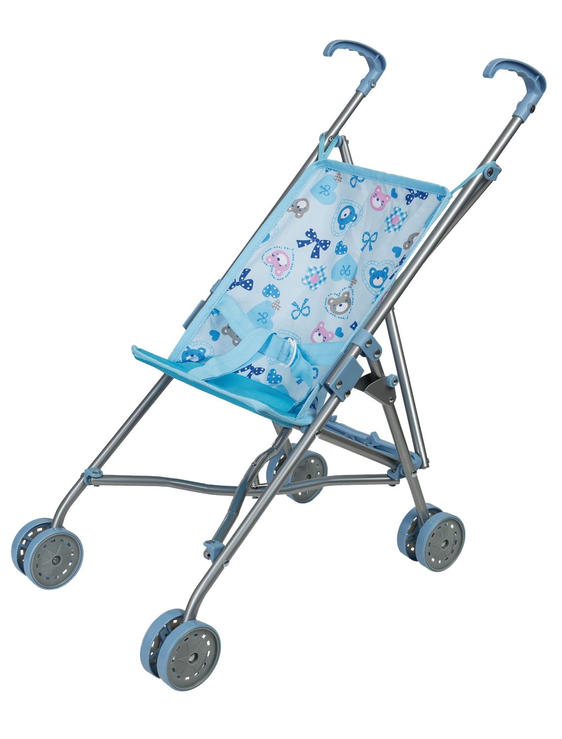 Idena 40069 Folding Doll Buggy, Bear Design (Blue)