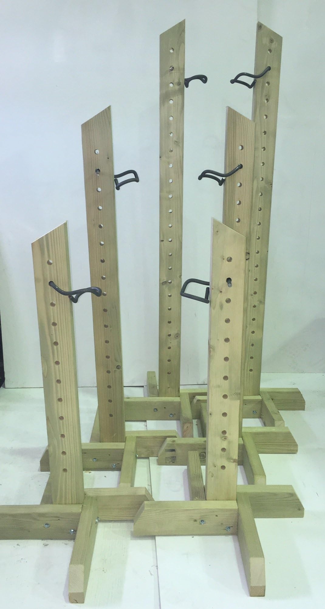 MC TIMBER PRODUCTS LTD Horse Show Jumping Training Wings - SET OF 3 PAIRS Natural Wood Colour