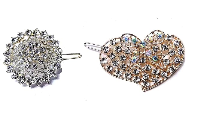 Proplady Party Combo Pack Of 2 Rhinestones Stud Gold Silver