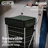 Oypla 4 Wheel Folding Shopping Trolley Bag Cart 95x54x54cm view 5
