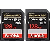 SanDisk 128GB Extreme PRO 200MB/s SDXC UHS-I Memory Card (2-Pack) (2 Items)