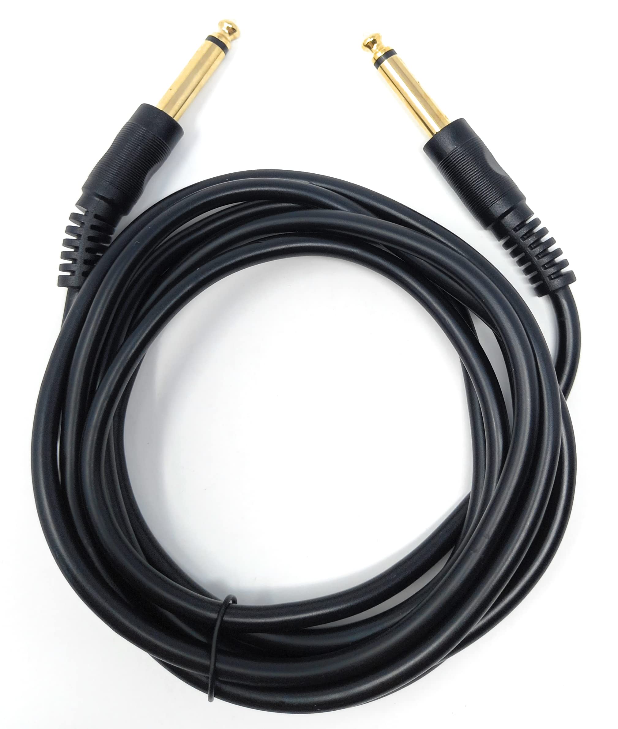 DRUT 2m 6.35mm to 6.35mm Mono 1/4'' Jack Plug Speaker, Guitar, Instrument, Patch Cable Gold Connectors 6.5ft