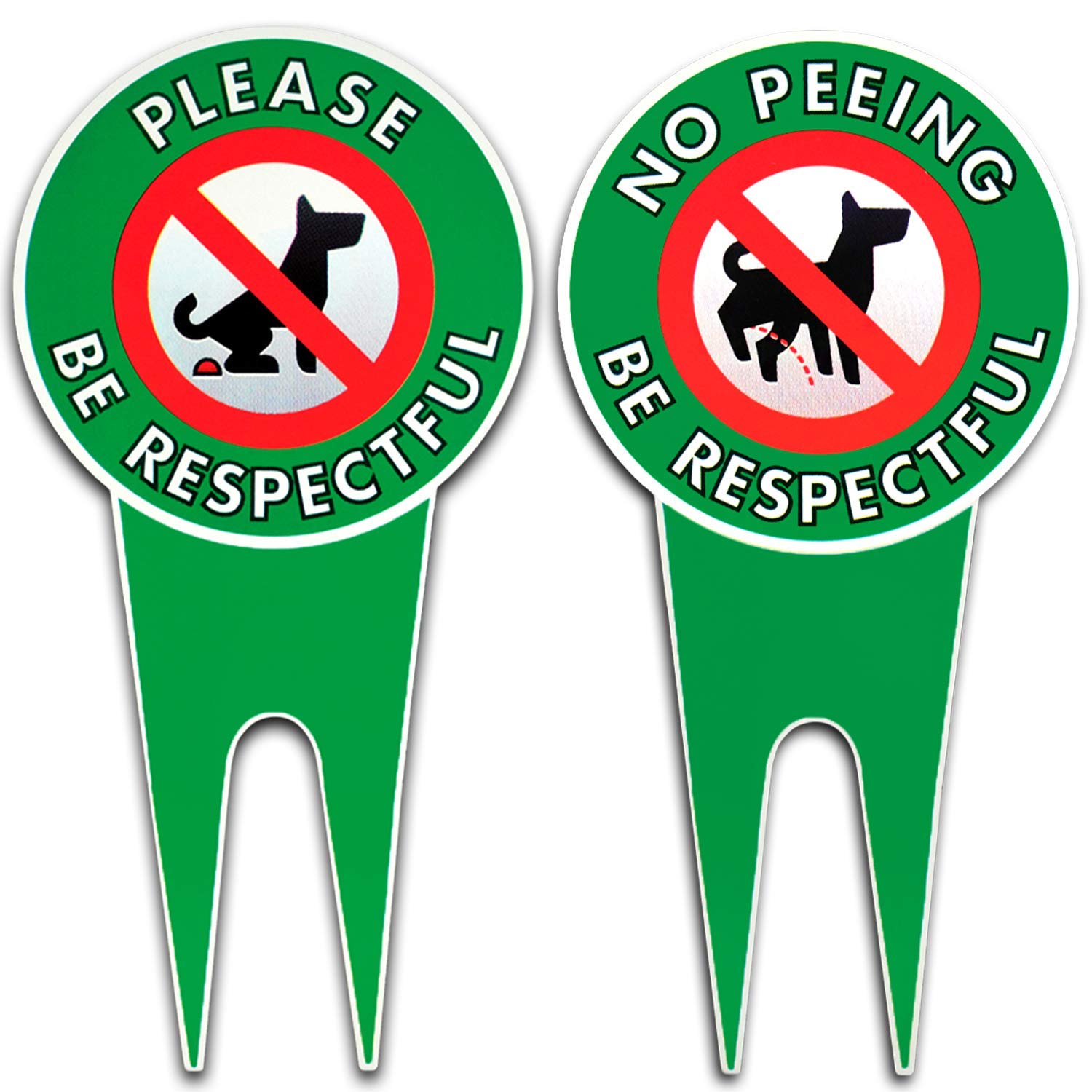 Art Wall Decor Bundle Pack| X Large No Peeing/Pooping Be Respectful Dog Sign | Stop Dogs from Pooping and Peeing On Your Lawn | | Protect Your Property (XLarge No Pee/Poo Pack of 2) Vintage Signs