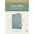 NLT Large Print Thinline Reference Bible, Filament Enabled (LeatherLike, Floral Leaf Teal, Indexed, Red Letter): Includes Free Access to the Filament ... Notes, Devotionals, Worship Music, and Video