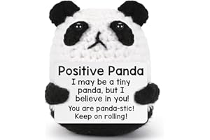 BDAYPTION Mini Panda White Elephant Gifts for Adults Women Men Christmas Stocking Stuffers for Teen Girls Boys Kids, Birthday Gifts Emotional Motivational Support Positive Crochet Animals Handmade Panda Decor
