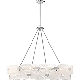 Savoy House 7-2351-12-11 Vasare Modern Unique Hand Made Marble Pendant, 12-Light 480 Total Watts, 31" H x 38" W, Chrome