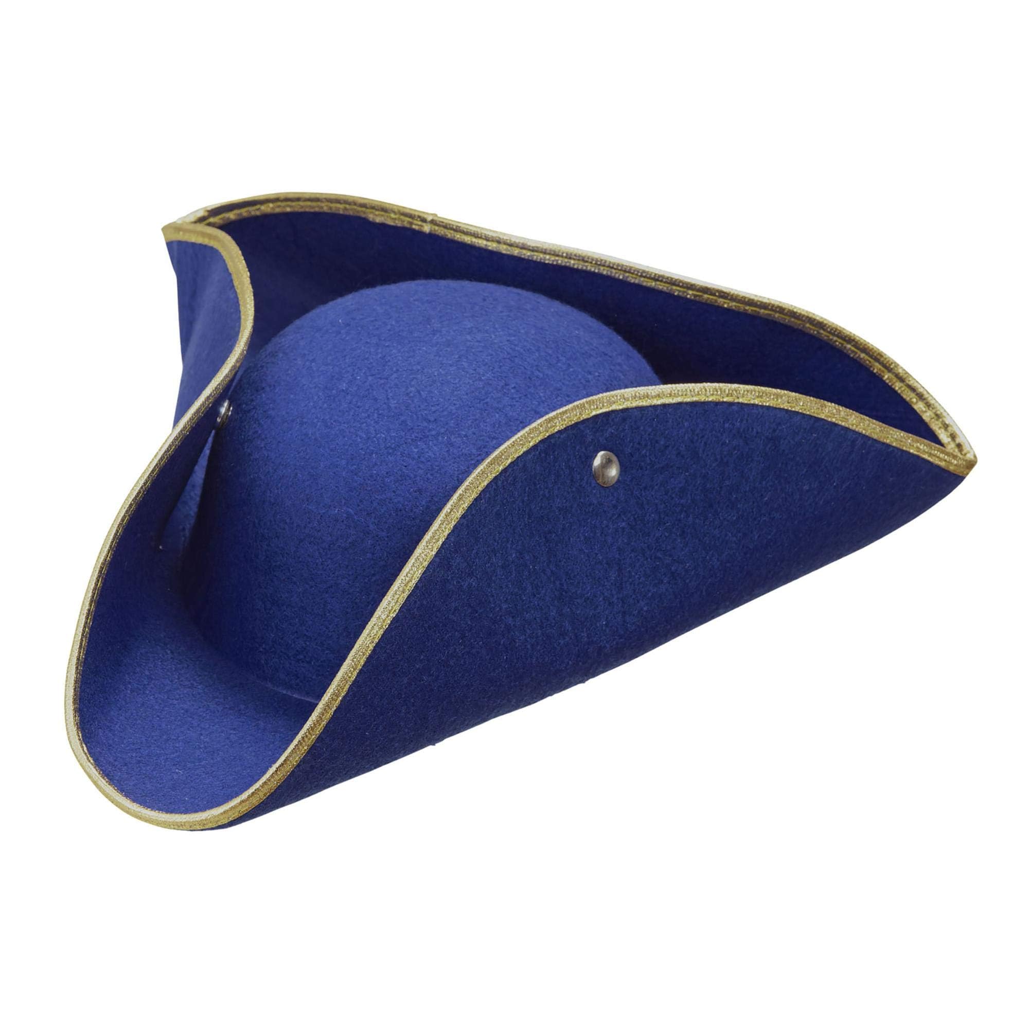 Tricorn Felt - Blue Pirate Hats Caps & Headwear for Fancy Dress Costumes Accessory โ image 1