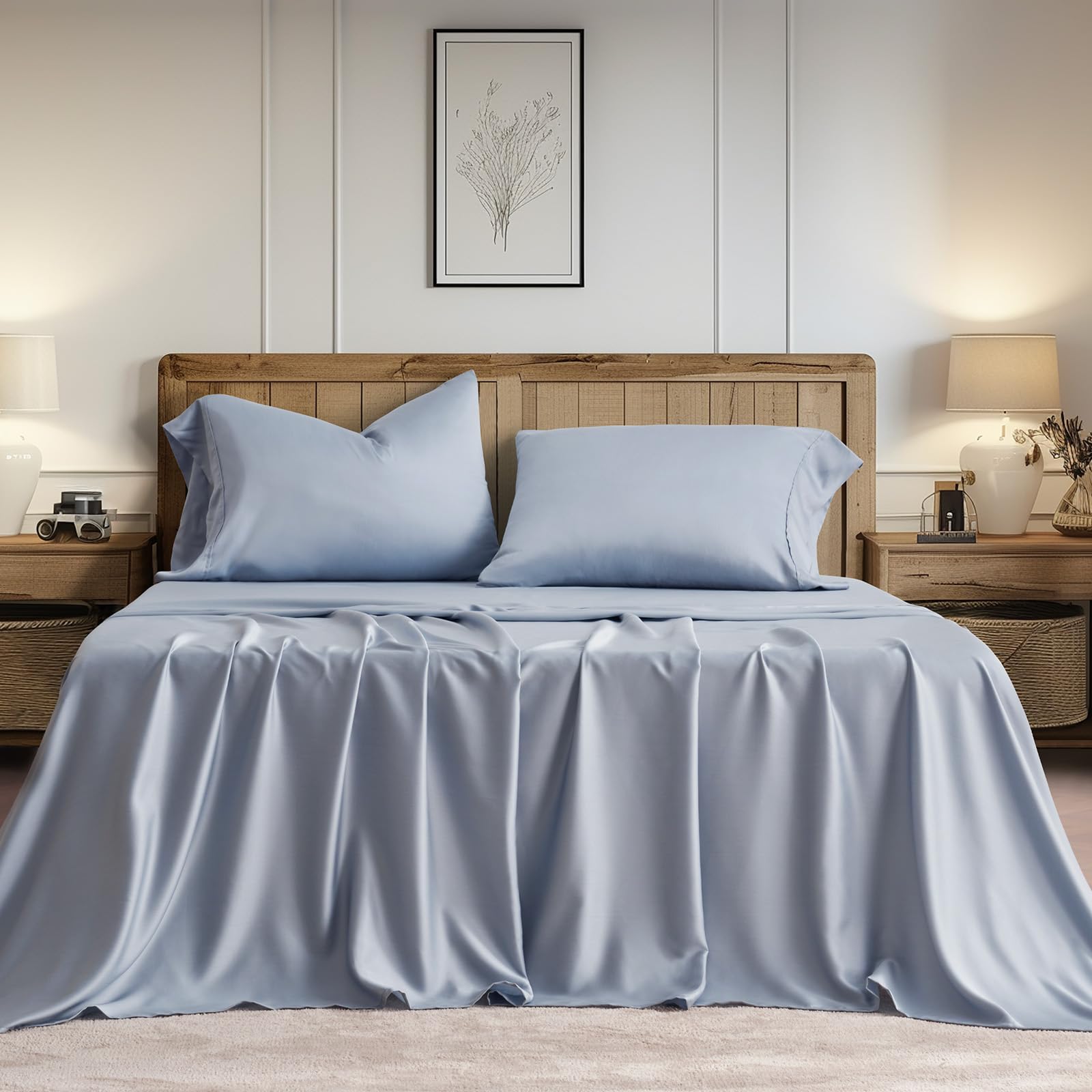 EVERGRACEHOME Tencel Sheet Set King Size 4