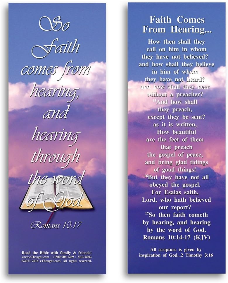 Faith Comes From Hearing - Pack of 25 Cards - 2"x6"
