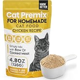 Know Better Chicken Recipe Premix for Raw &amp; Cooked Homemade Cat Food(4.8Oz) | Human-grade, grain-free &amp; gluten-free blend makes up to 6 lbs with taurine, omega-3, vitamins &amp; minerals for all life stages.