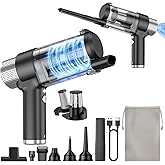 JONYJ Handheld Car Vacuum Cleaner Cordless, 16000PA Hand Held Vacuum Portable, 2 in 1 Air Duster and Mini Vacuum Cleaner Rechargeable with Led, Multi-Nozzles & Washable Filters for Home Office Car Pet