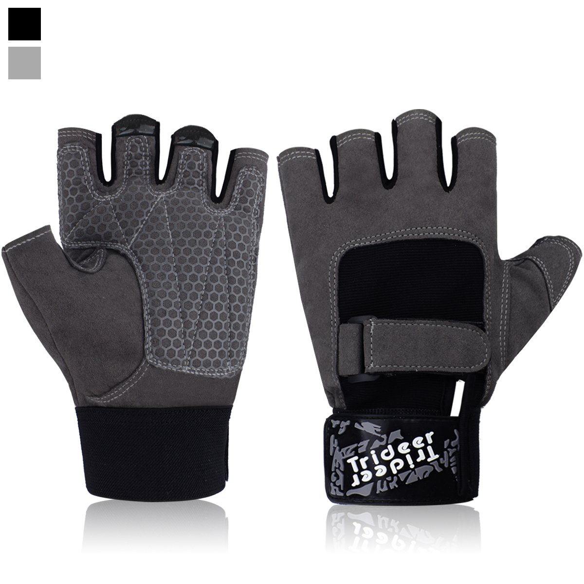Trideer Workout Gloves, Full Palm Protection & Extra Grip,Rowing Gloves