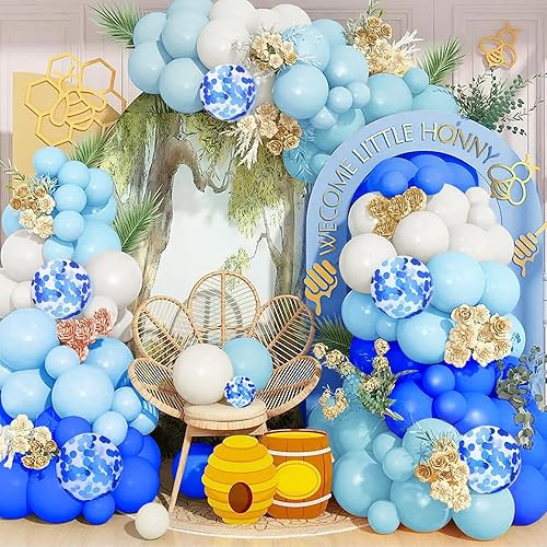 Blue White Balloon Arch Kit 126Pcs White Baby Blue Royal Blue Confetti  Balloons Garland Ideal for Baby Shower Wedding Bachelor Party Gender  Reveal