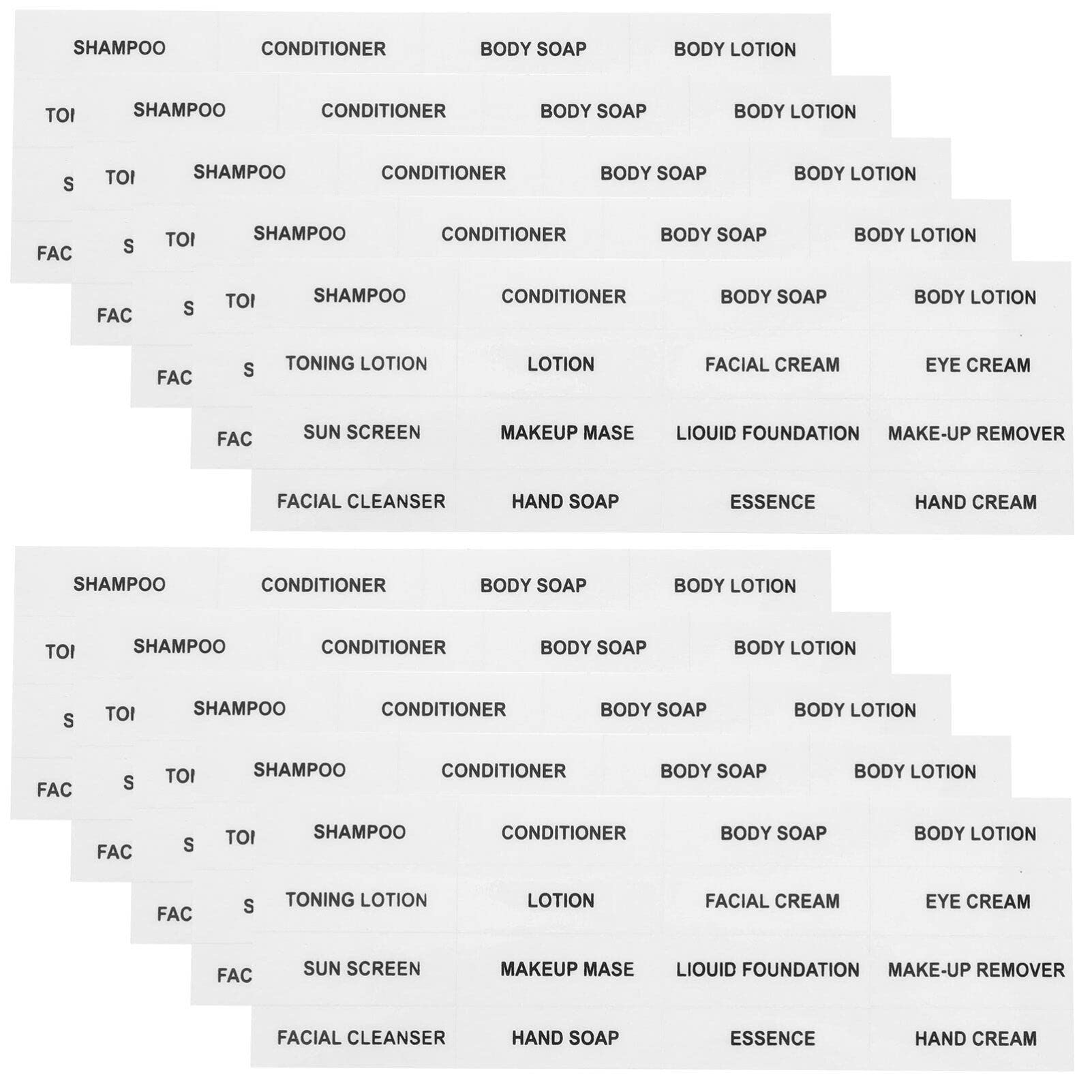 Beavorty Waterproof Travel Bottle Labels Stickers for Skin Care Cosmetic Toiletry Containers 10Pcs Sub-Bottle Classification Labels for Home and Travel Organization