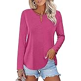 ORANDESIGNE Women's Long Sleeve Shirts Casual Fall Ladies Tunics Tops
