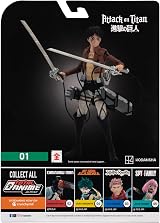 Total Anime Attack on Titan Eren Jaeger 6.5-Inch Figure with Swappable Faces view 3