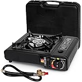 SHINESTAR Dual Fuel Stove with Butane & Propane Compatibility, Portable Camping Stove for Outdoor Cooking, Propane Adapter Ho