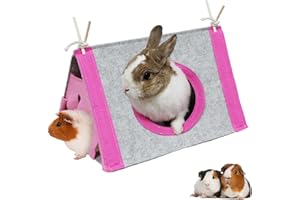 VERTUPET Guinea Pig Hideaway Nest Tent House Rabbit Triangular Hideout Shelter Small Animal Bed, Cage Accessories for Chinchillas Hamster Ferrets Hedgehogs Bunny