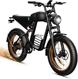 YUCHETX Electric Bike for Adults with Peak 1600W Peak Motor,Max Speed 35MPH,Up to 60Miles,Moped ebikes with 18.9AH Battery,20" Fat Tire Adult Electric Bicycle,Shipped from USA Warehouse