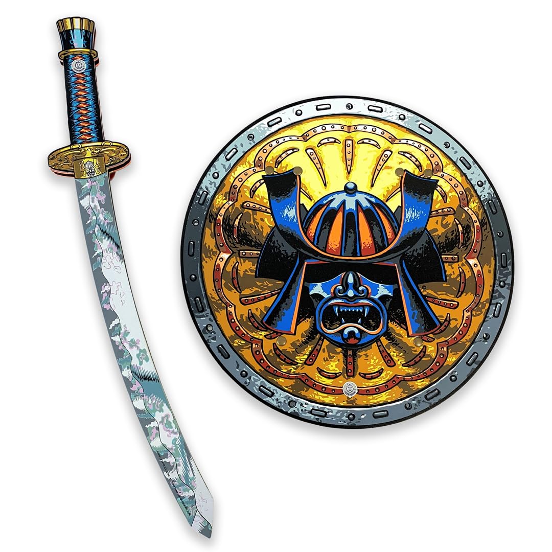 Liontouch Samurai Set | Toy Katana Sword and Shield for Kid’s Ninja Costumes | Japan-Inspired Toy Weapon Accessories In Durable Foam for Dress Up and Cosplay