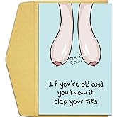 Qiliji Funny Birthday Card for Women, Rude Birthday Card for Her, 40th 50th 60th 70th for Female Friend, Naughty Old Age Birthday Card for Wife Sister Bestie Mom