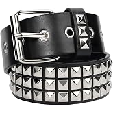 JOLYEAK Rock Rivet Belt Gothic Belt with Pyramid Studded Punk Rivet Belts for Men Women Black