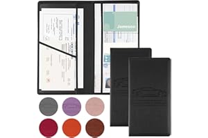 JUSTTOP 2Pack Car Registration and Insurance Holder,Car Document Holder for Cards License with Magnetic Shut,Vehicle Glove Box Car Organizer for Documents, Cards, License(Black)