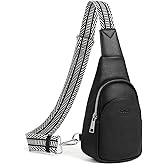 CLUCI Small Sling Bag for Women, Vegan Leather Fanny Pack Crossbody Bags for Women, Chest Bag With Guitar Strap
