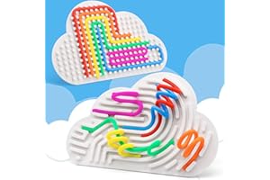 HAPPLAYFUN Double-Sided Sensory Activity Board Fidget Toys for Kids Adults, Quiet Silicone ADHD Calming Autism Toy for Car Ride Airplane Travel, Birthday Gifts for 3 4 5 6 7 8 Years Old Boys Girls Toddlers