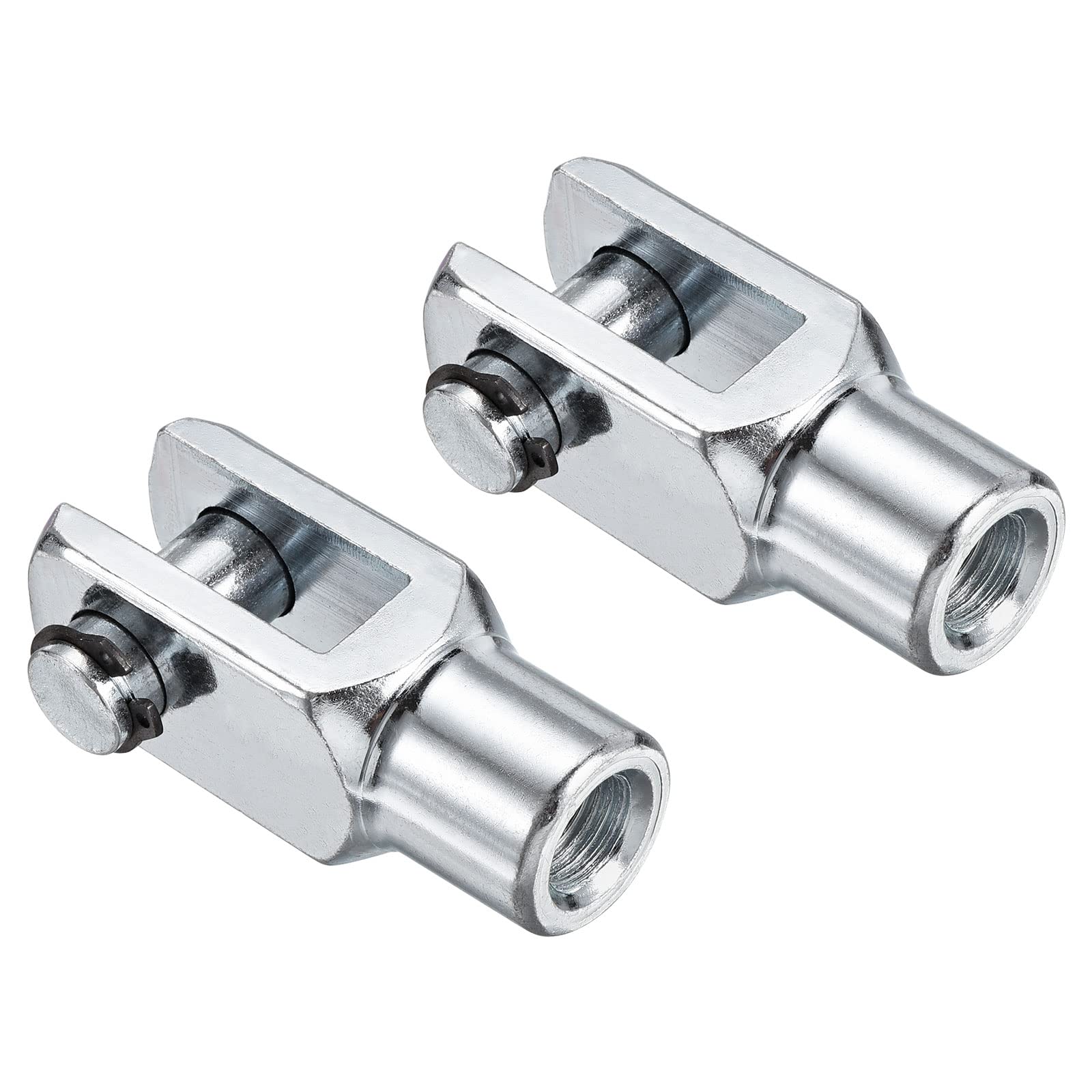 PATIKIL Air Cylinder Rod Clevis End 2 Pack 62mm Length M12x1.25 Female Thread Y Connector, Silver