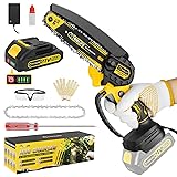 Mini Chainsaw 6inch, Handheld Electric Battery