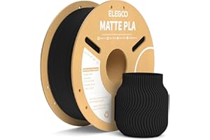ELEGOO Matte PLA Filament Matte Black 1KG, 1.75mm 3D Printer Filament Dimensional Accuracy +/- 0.02mm, 1kg Carboard Spool (2.