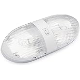 Lumitronics RV Double Ceiling Dome Light, Camper Trailer Interior Lighting | 12V interior dome light for RV cabins and bunks. On/off switch, removable lens. Quick-change bulb design.