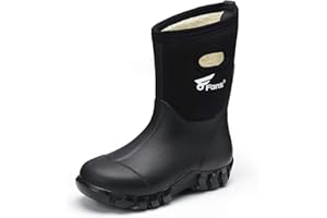 8 Fans Kids Rubber Boots 100% Waterproof Fishing Hunting Neoprene Winter Snow Rain Boots with Warm Liners for Boys and Girls