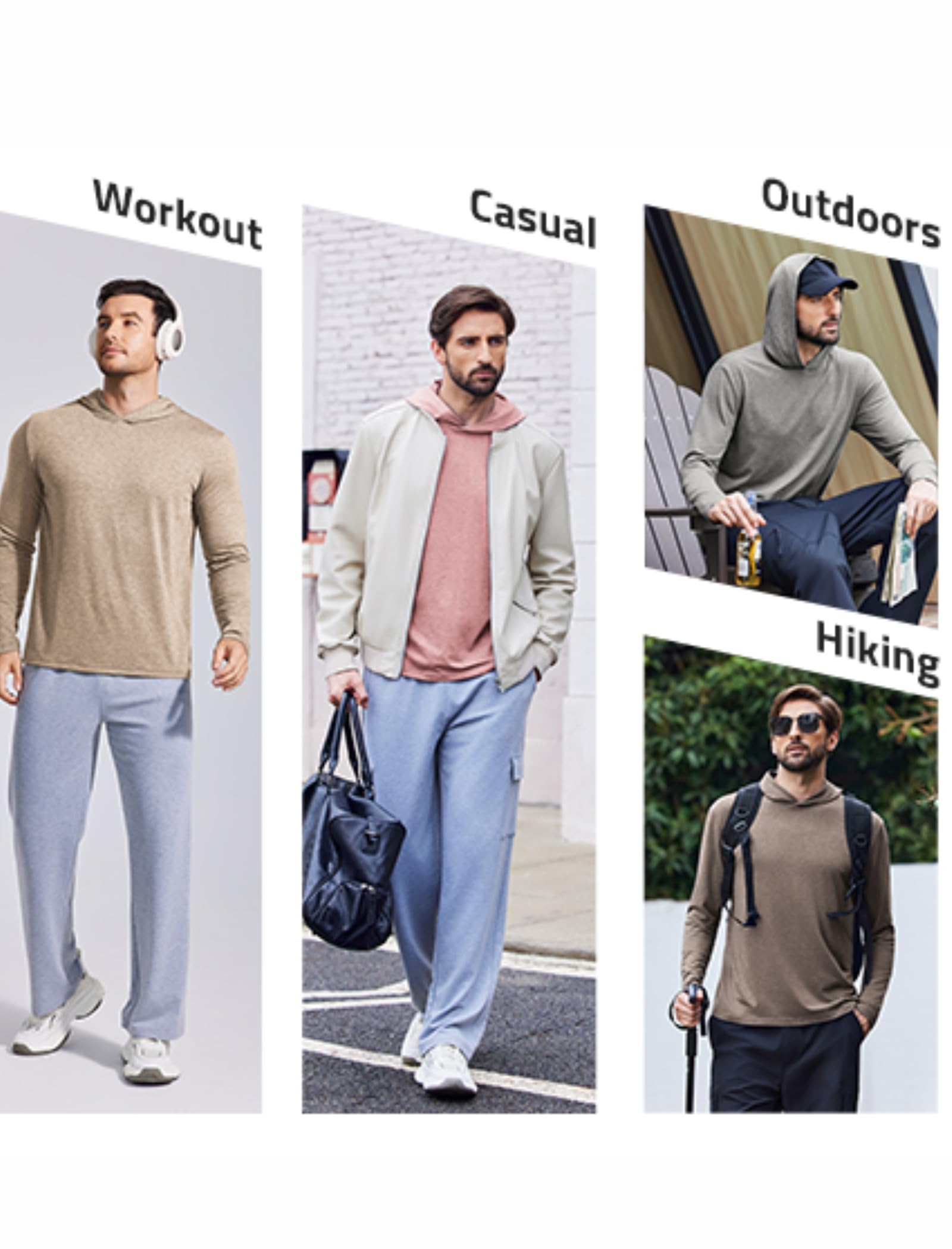 PINSPARK Lightweight Hoodies for Men Long Sleeve Pullover Hoodie for Golf Gym Workout Athletic Sweatshirt Navy