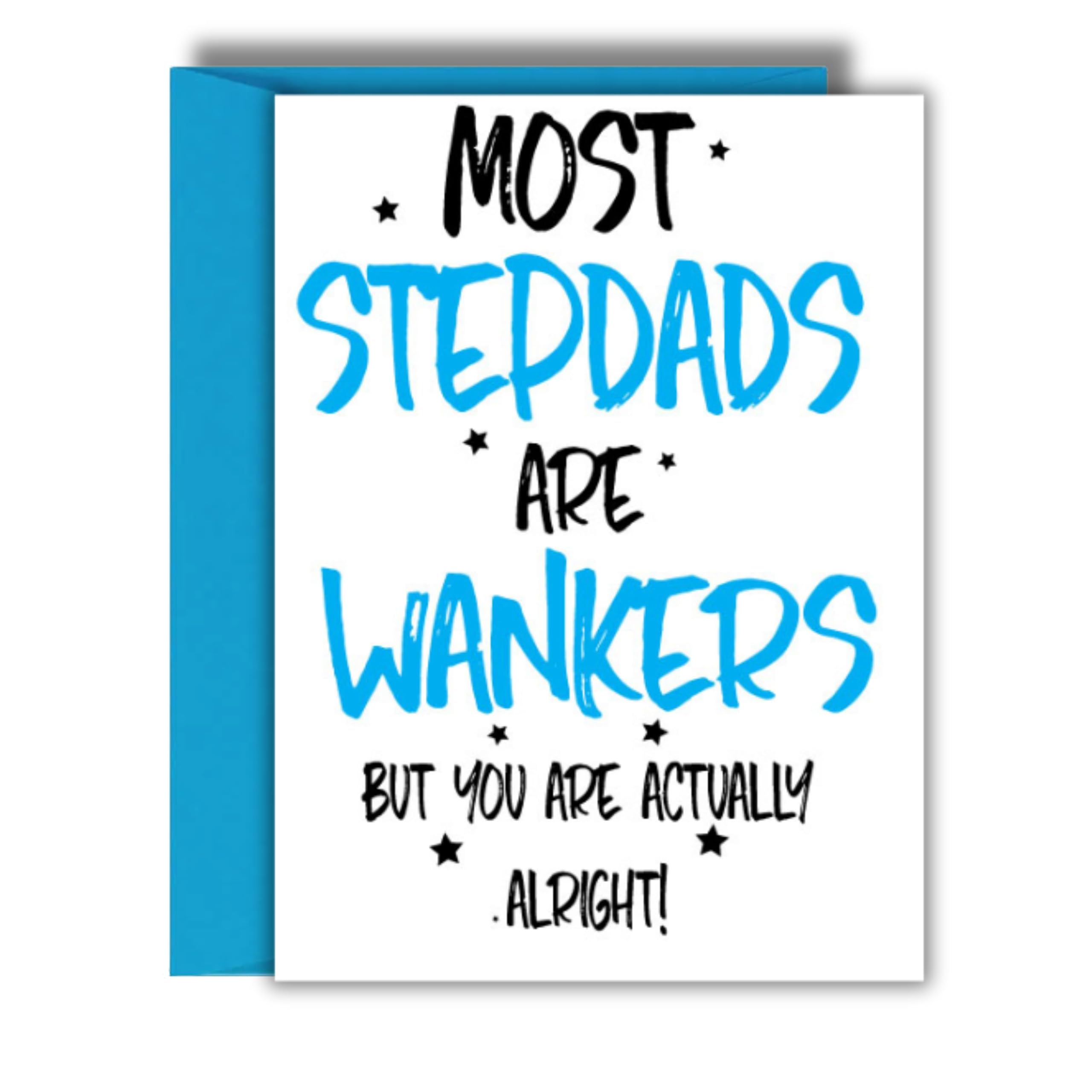 Funny Step Dad Card Birthday Fathers Day Humour Cheeky Banter Joke From Step Son Daughter For Him (Most stepdad)