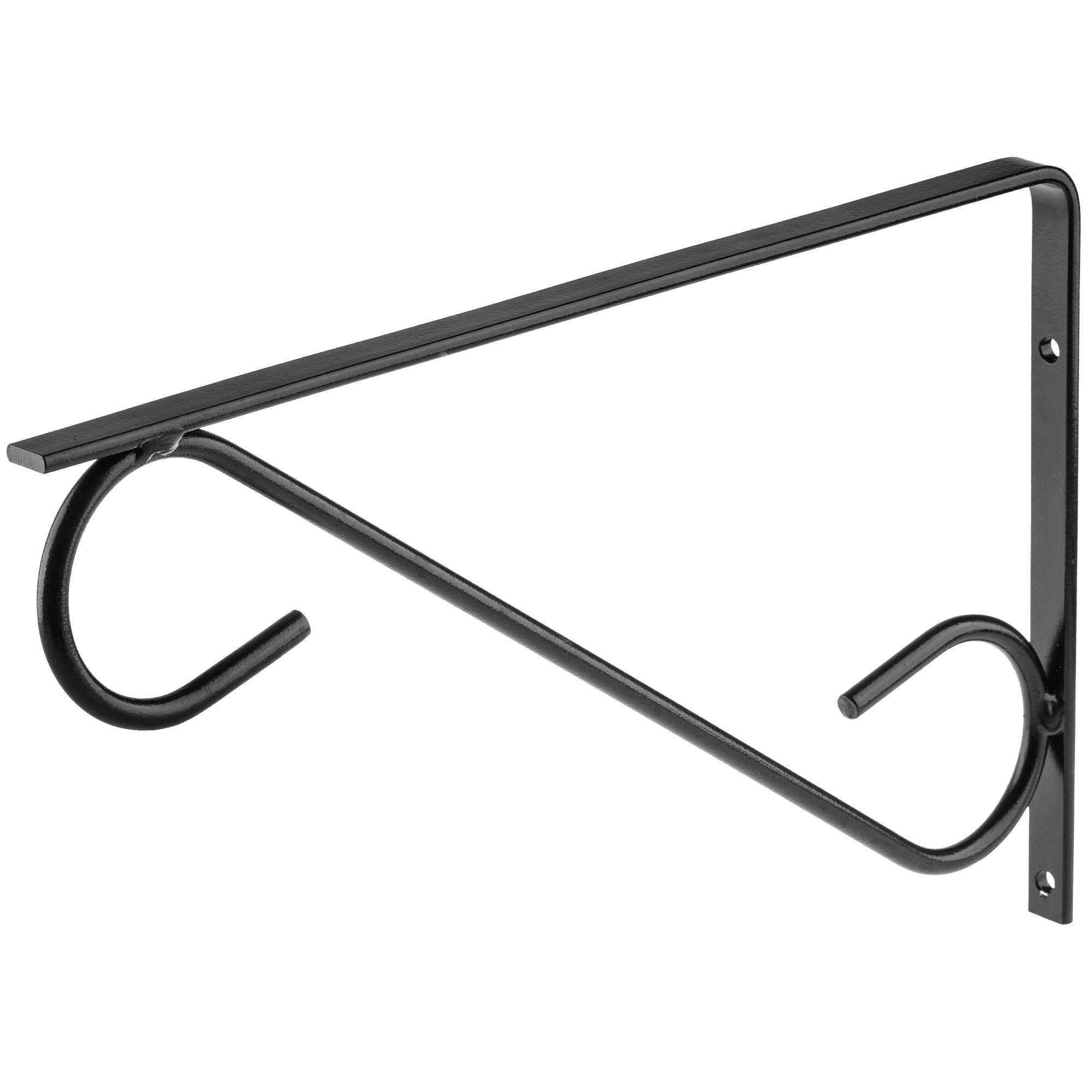 KADAX Flower Hook, Wall Hook for Hanging Baskets, Garden, Balcony, Lantern, Wall Bracket Made of Steel, Hanging Basket Hook, Hanging Basket Holder, Wall Mount, Black (Round)