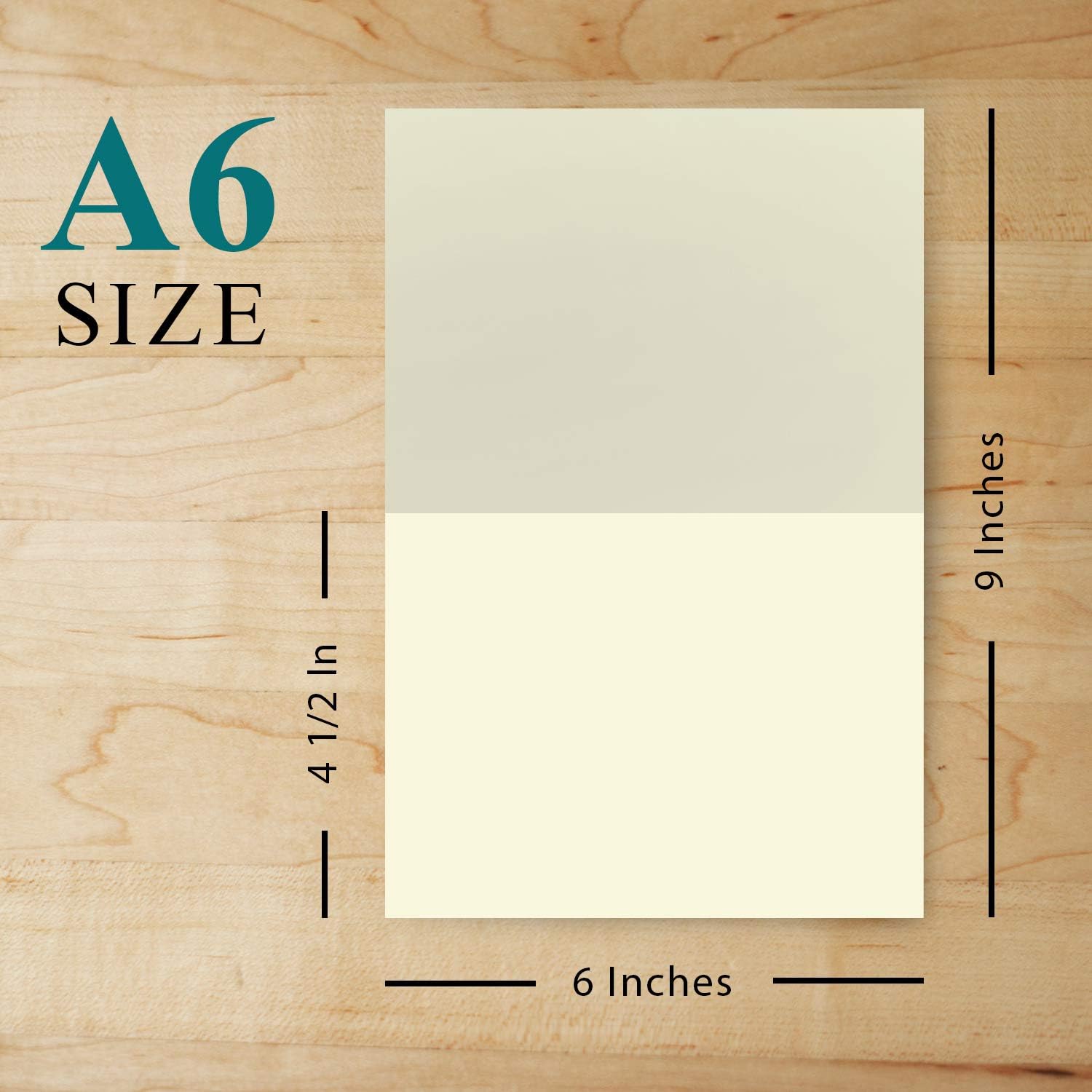 A6 Blank Cream Folding Greeting Cards | 4.5 x 6 Inches (When Folded) | Durable and Thick 80lb (216gsm) Card Stock | 50 Cards and Envelopes per Pack : Office Products