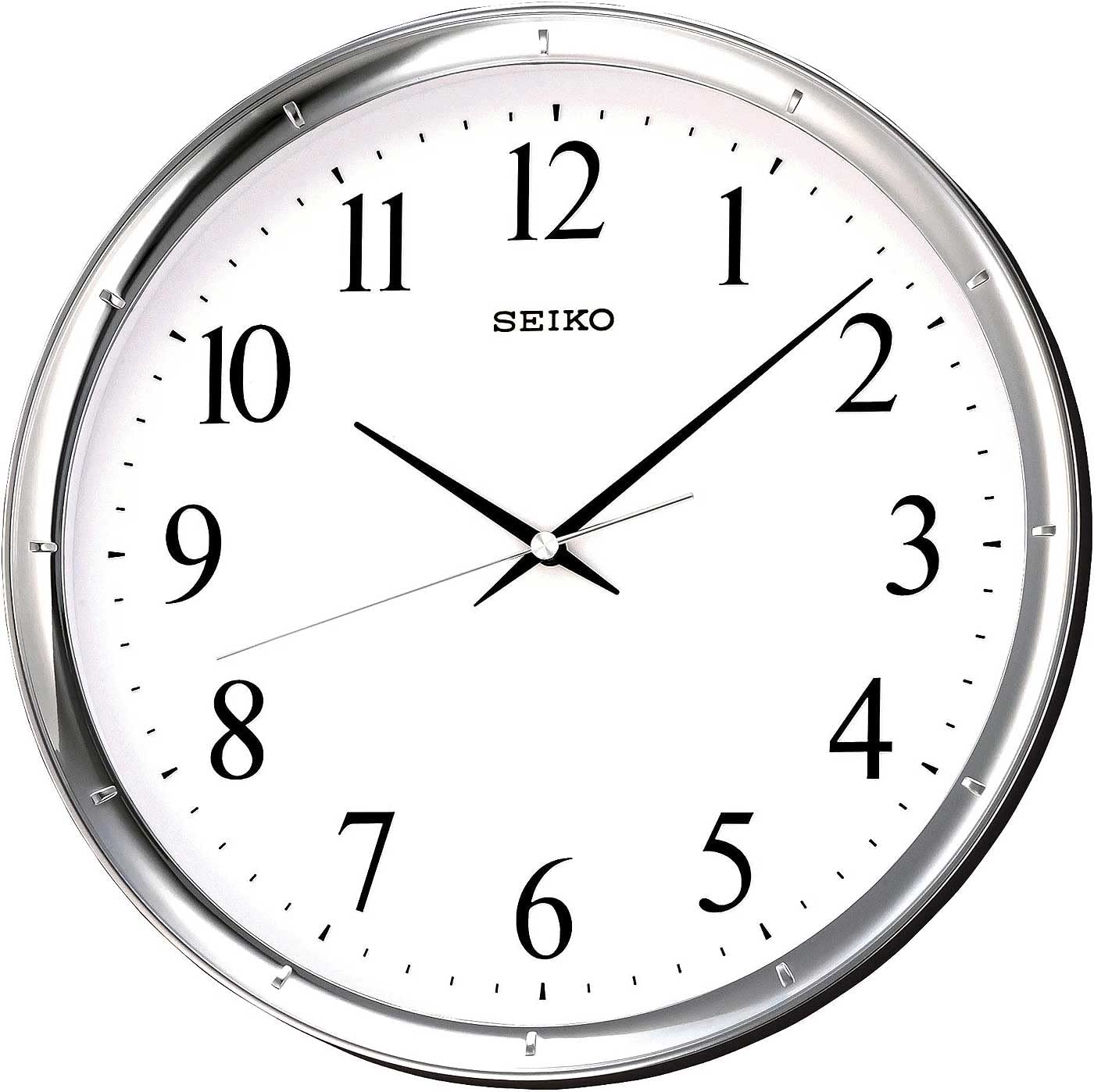 Seiko Plastic Wall Clock with Sweeping Seconds, Silver, S, wall Clock