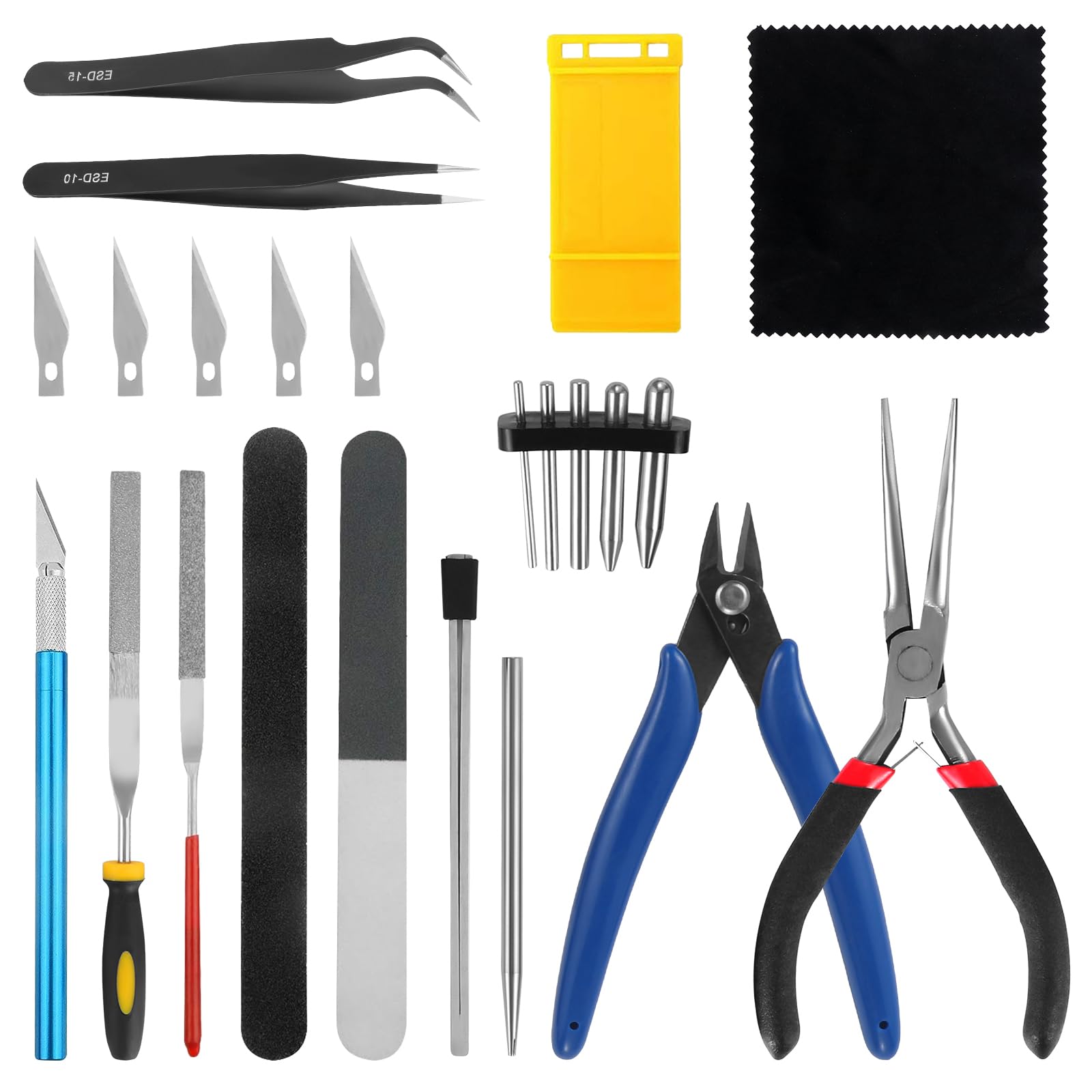 Coptiner 23PCS Gundam Model Tools Kit, Craft Set Model, Hobby Basic Tools for Gundam Model Building, Repairing and Fixing, Arts and crafts with a Plastic Box