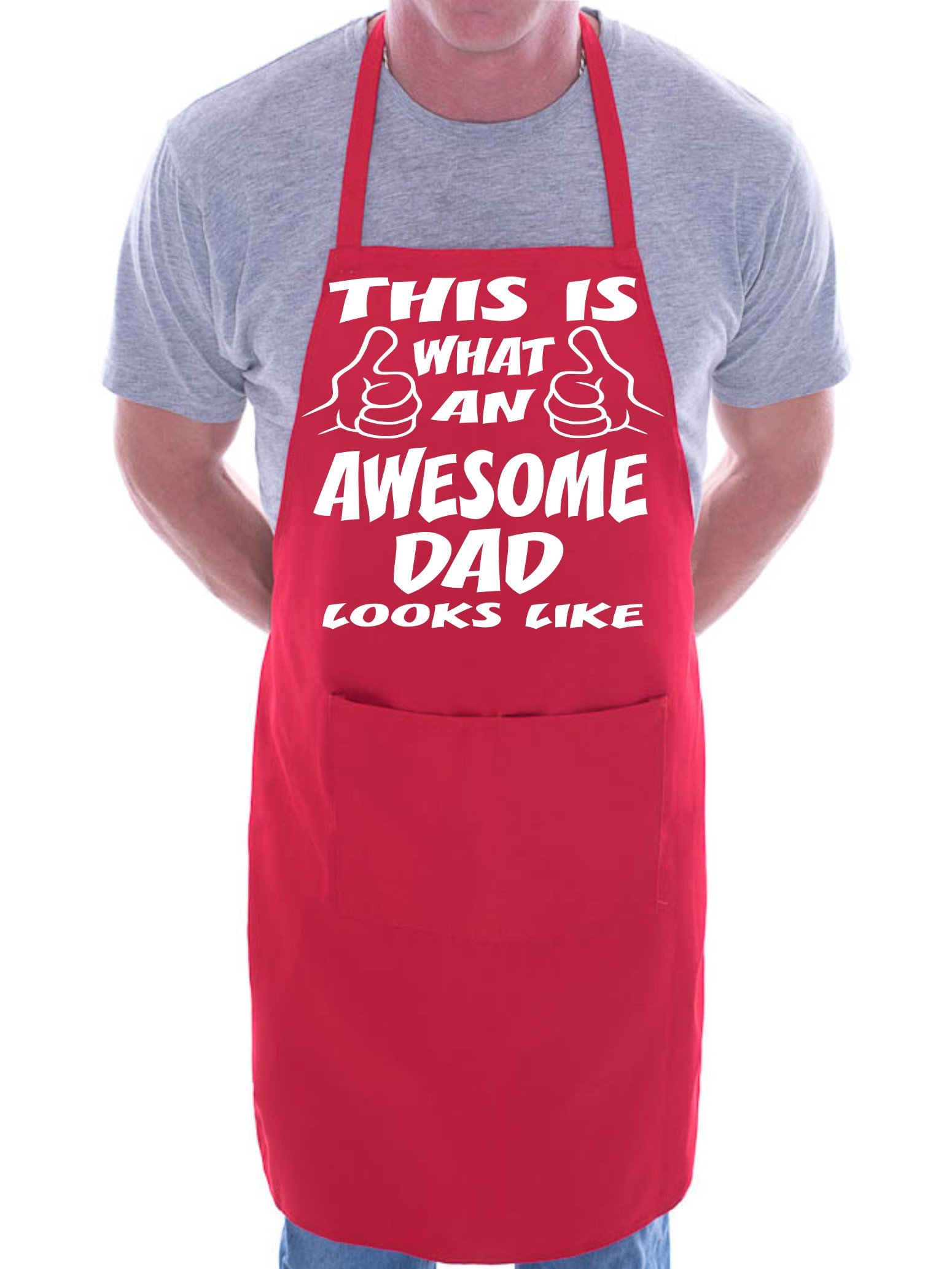 Print4U This Is What Awesome Dad BBQ Cooking Funny Novelty Apron Red